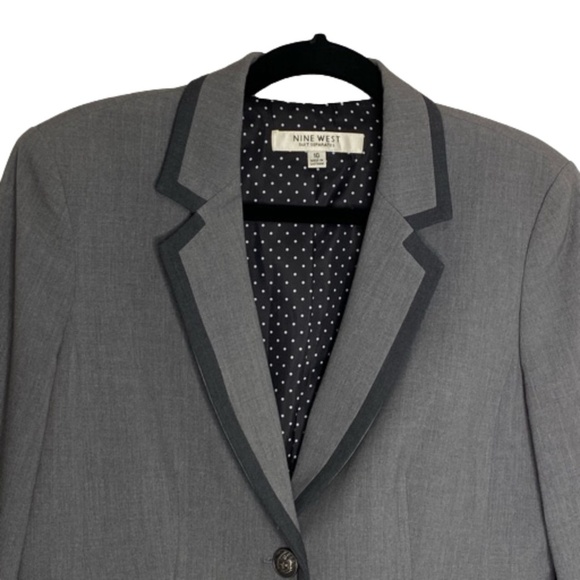 NINE WEST Suit Separates 2 Button Dark Academia Blazer Office Siren Preppy 10 - Picture 8 of 13